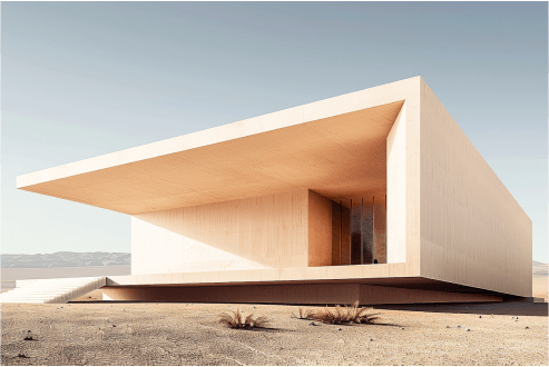 Picture of a house in the desert